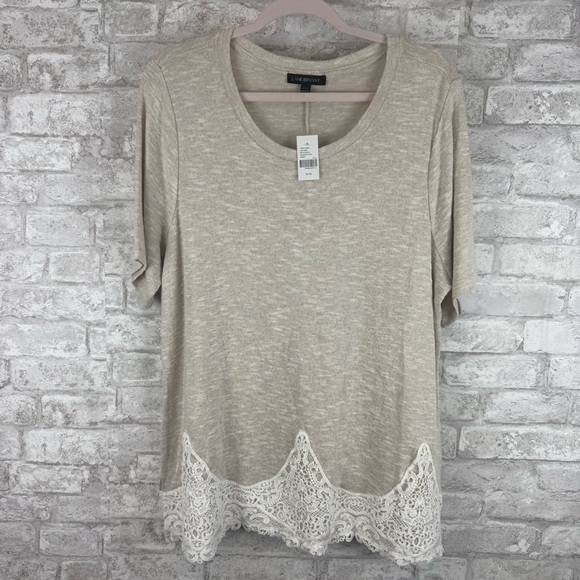 Lane Bryant Short Sleeve Lace‎ Trim Tee Women’s Size 14/16 NWT - Picture 1 of 6